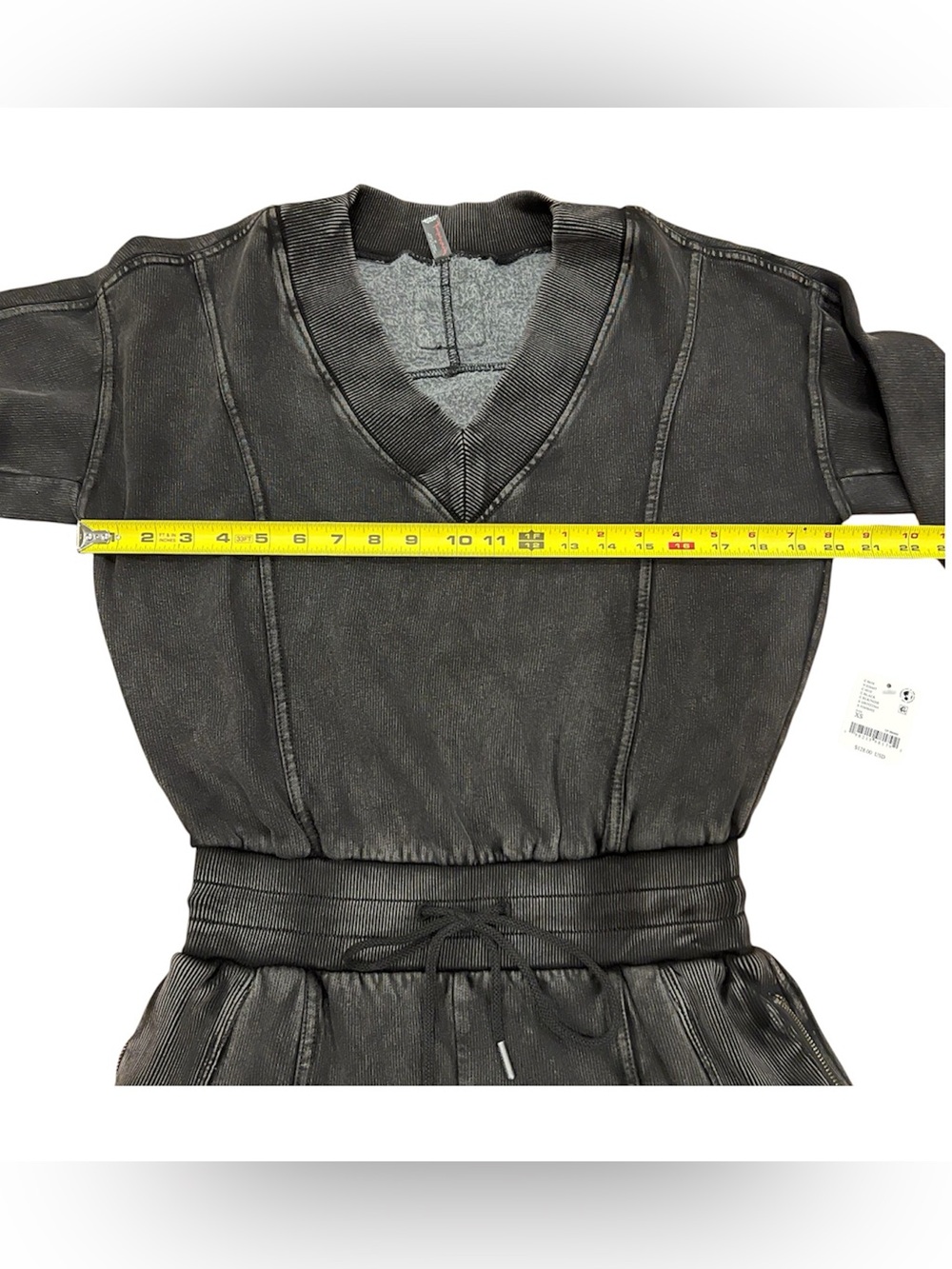NWT Free People Movement Washed Black Romper XS Zipper Pockets - Picture 6 of 9